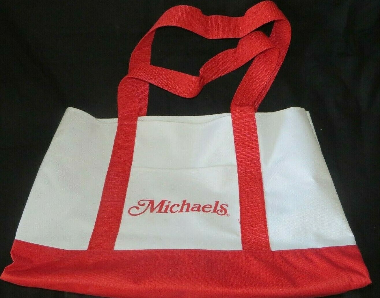 Nw oT Leed s Michaels Beige with Red Accents Large Tote Bag 12 tall 18 wide eBay