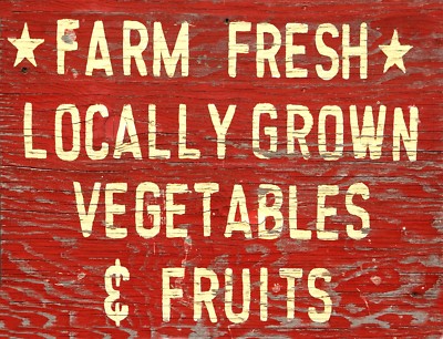 TIN SIGN ''Farm Fresh Vegetables'' Farm  Art Deco Garage Wall Decor