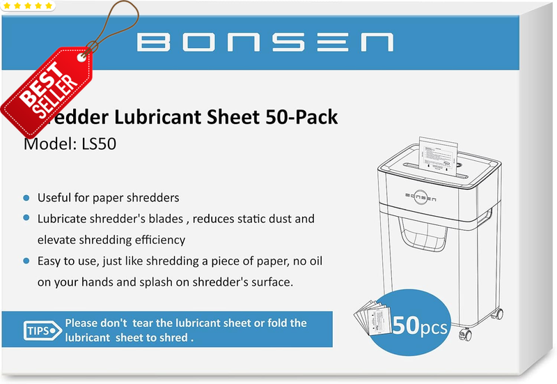 Paper Shredder Lubricant and Sharpening Sheets 50 Pack US