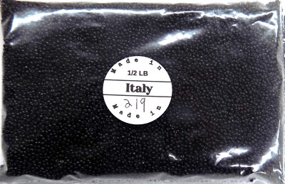 1/2# Pound 12/0 Seed Black Antique African Beads Venetian Trade V 219