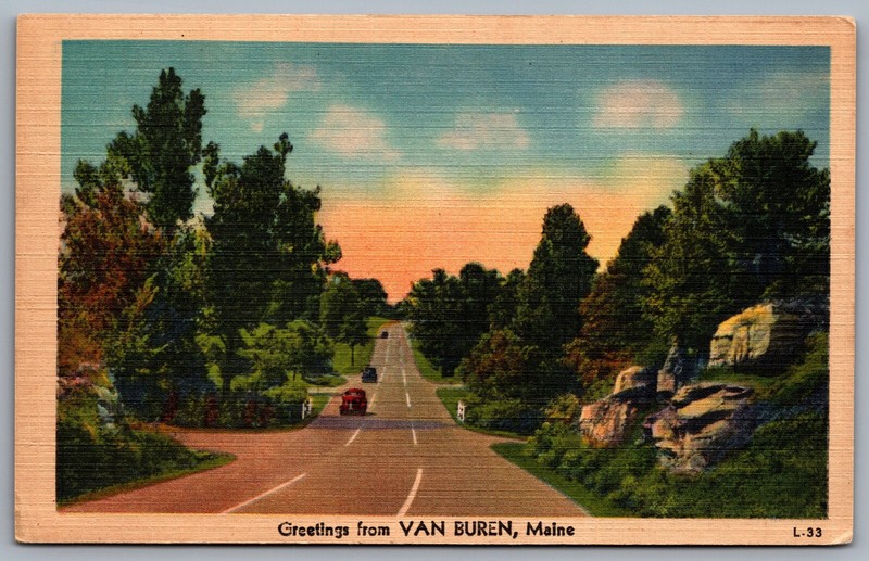 Postcard Van Buren ME c1940s Greetings from Van Buren Maine Linen eBay