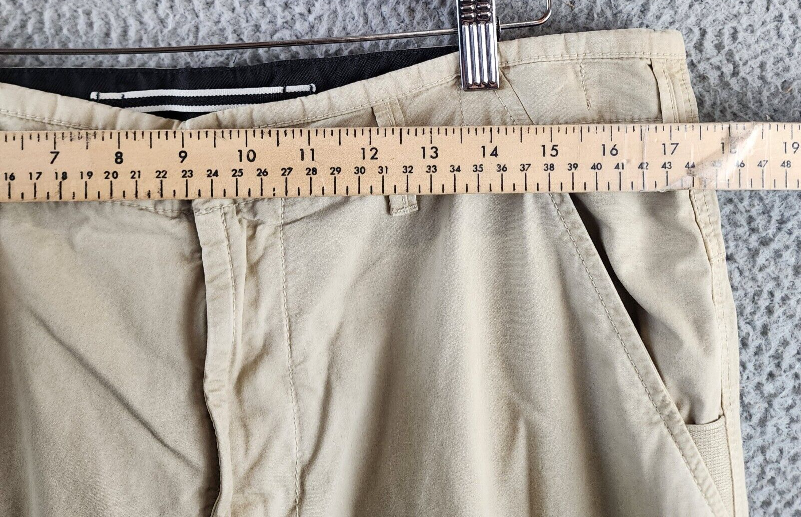 Stone Island Mid-Rise Straight Hem Pants Men's W33 Sand Button Zipped Closure - Picture 5 of 18
