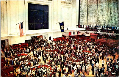Postcard NYSE Stock Exchange 1960 Trading Floor NYC NY B206