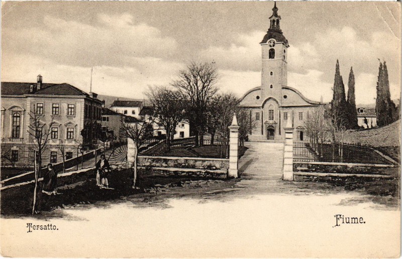 Pc Croatia, Tersatto, Fiume, Church, Vintage Postcard (B57922)