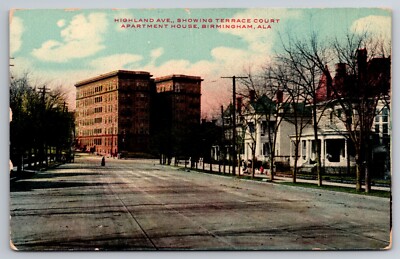 Highland Avenue Terrace Court Apartment House Birmingham Alabama c1910 Postcard