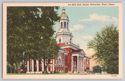 Postcard Waco Texas Pat Neff Hall Baylor University Tx Postcard Linen Z708