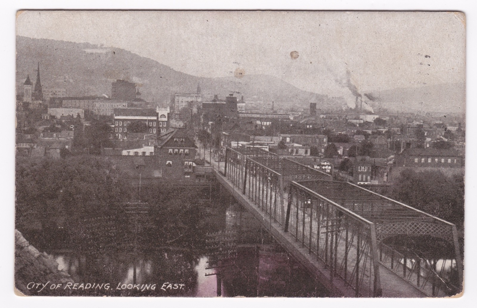 Postcard City of Reading Looking East Cityscape Reading PA Circa 1905 B2