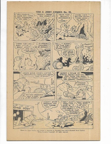 Tom & Jerry Comics #55 1950's Australian Tic-Tack-Toe Cover