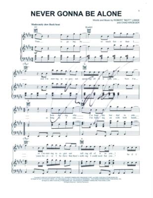 Chad Kroeger Nickelback Signed Autograph Never Gonna Be Alone Sheet Music