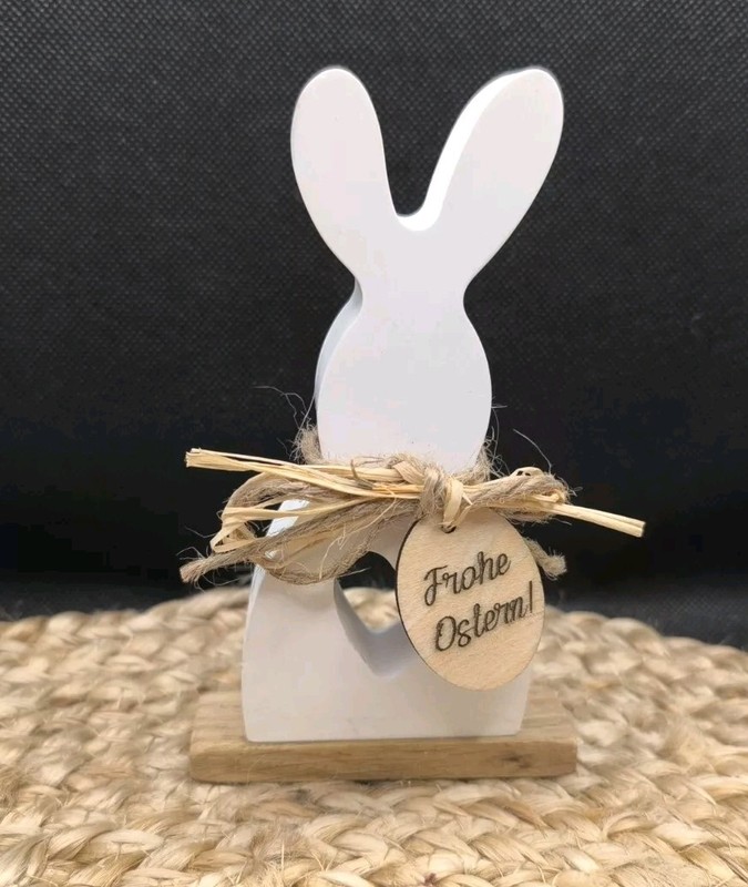 Deko Figur Osterhase GroÃ Frohe Ostern Holz Schild AnhÃ¤Nger Handmade Auf Holz