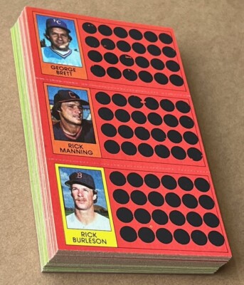 1981 Topps Scratch-offs Complete Set of 108 cards - 36 panels of 3 cards each