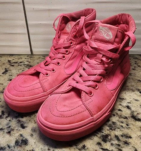 Vans Sk8 Hi Hot Pink Womens 7 Mens 5.5 Monochrome High Top