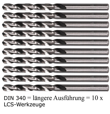 10 x Spiralbohrer LANG DIN340 HSS-G  0,60 - 7,9mm Metallbohrer HSSG geschliffen