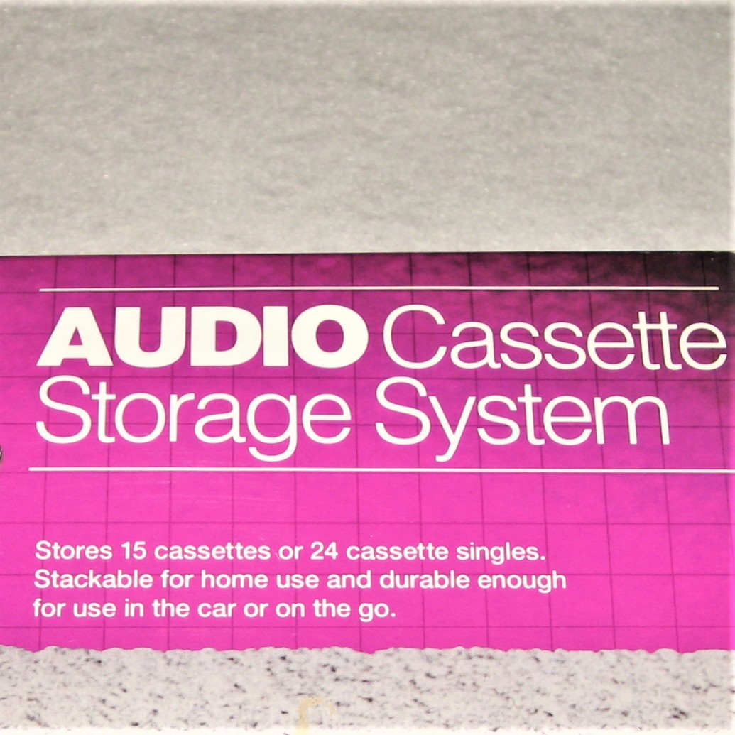 NEW ~ ALPHA 15 / 24 Cassette Tape Storage Box ~ Black Plastic with Hinged Top