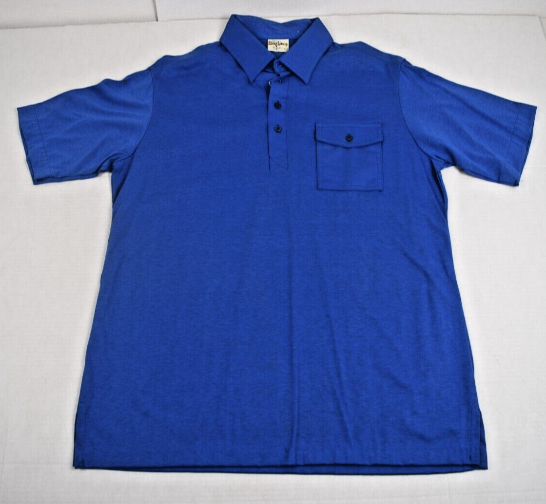 Vintage Leisure Shirt King Louie Size L 70s Royal Blue