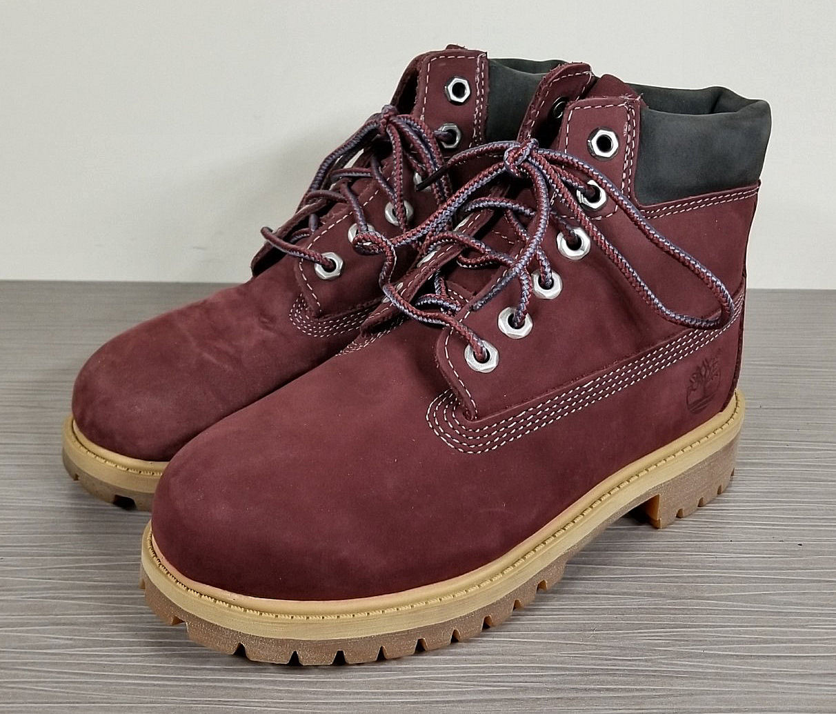 Timberland Premium Waterproof Leather Boot, Dark Port, Little Kid Size 13.5 / 32