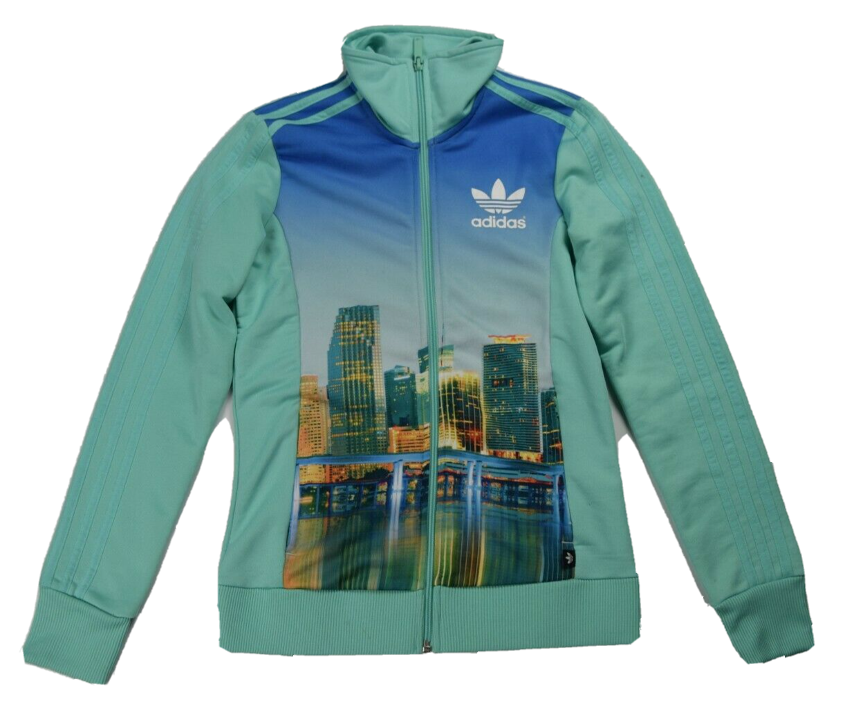 ADIDAS TRACK ZIP JACKET city printed bif firebird aquamarine