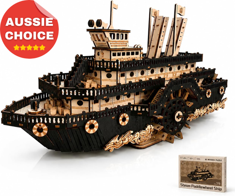 3D Wooden Puzzle Mechanical Steamship Model Kit DIY Craft Unique Gift for Adults