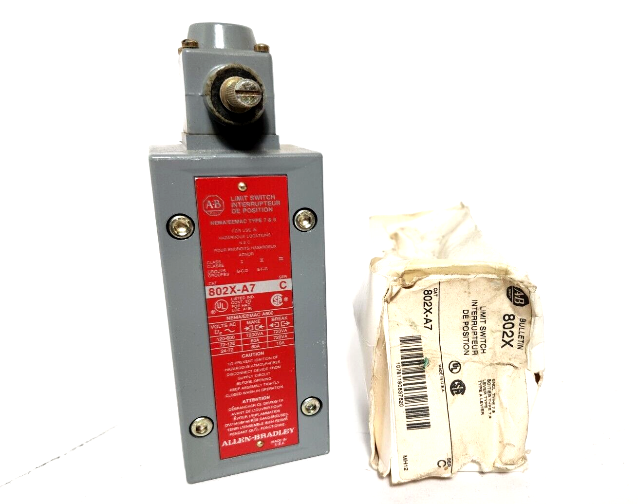ALLEN BRADLEY 802X-A7 EXPLOSION PROOF HAZARDOUS LOCATION