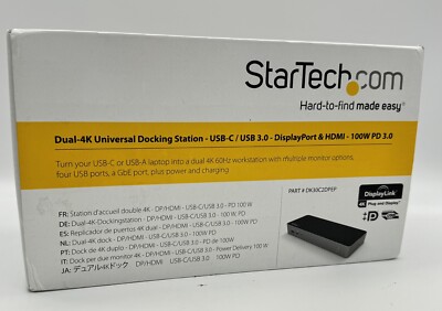 StarTech DK30C2DPEP Dual Monitor Hybrid Universal Laptop Docking Station