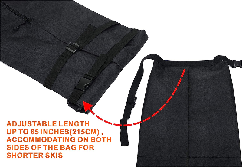 Turnway Ski Bag | Store & Transport Skis up to 215 Cm, Poles & Extras | Waterpro