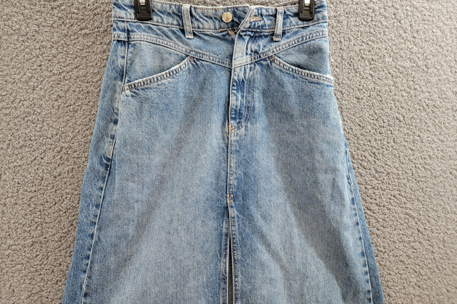 Free People We The Free Come As You Are Denim Maxi Skirt Women's 0 Medium Indigo - Picture 3 of 16