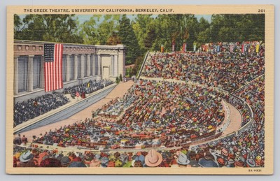 Berkeley CA, Greek Theater Amphitheater University of California, VTG Postcard