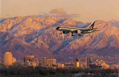 DELTA AIRLINES B-757-200 LANDING SALT LAKE CITY UT AIRPORT Picture Photo 4x6