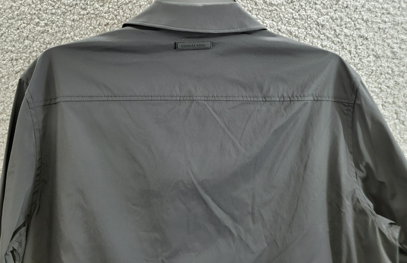 Michael Kors Snap-Front Nylon Shirt Jacket Men's XS Black Pockets Long Sleeve - Picture 12 of 17