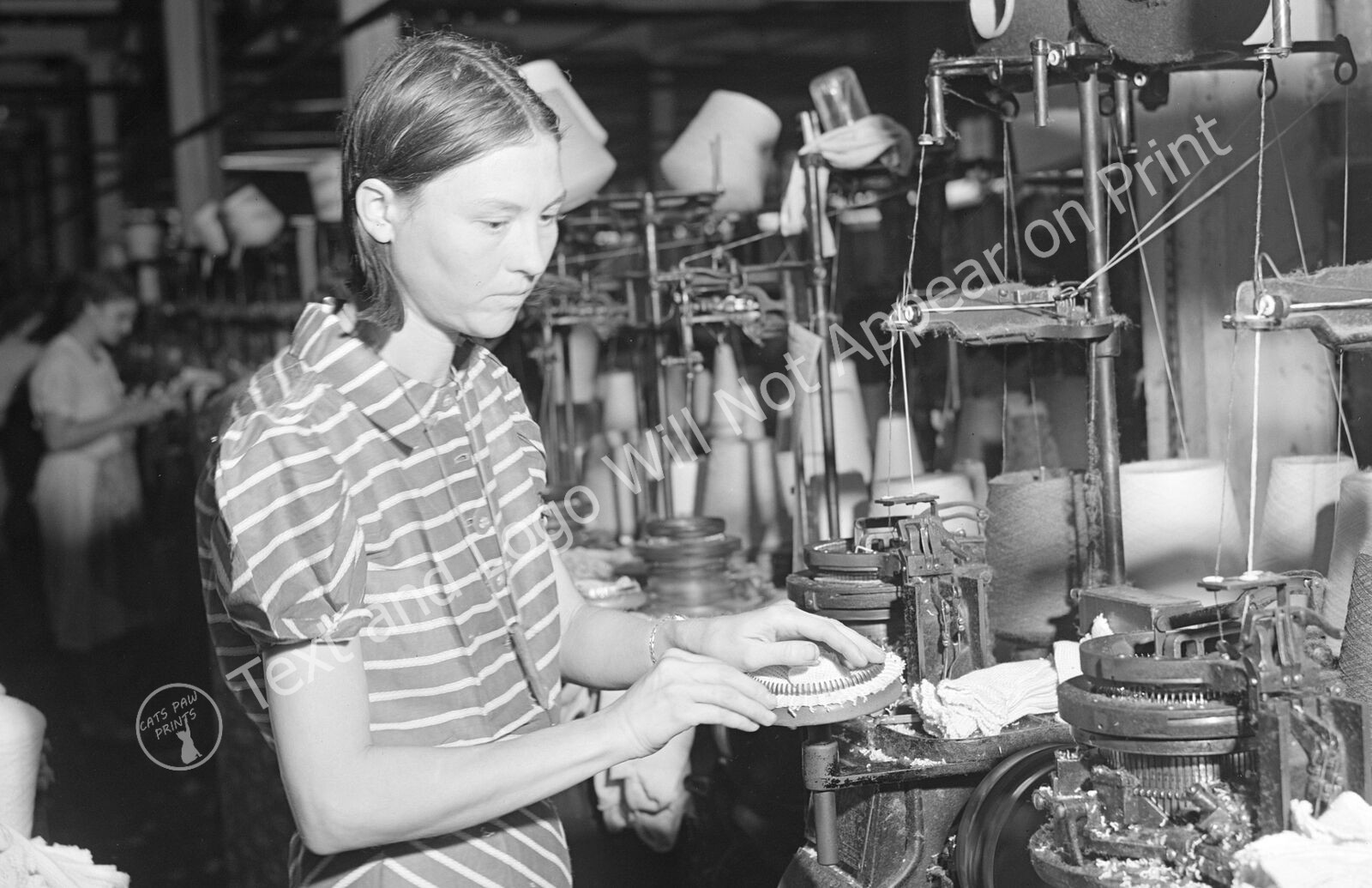 1941 Textile Mill Worker, Union Point, Georgia Old Photo 11" x 17" Reprint