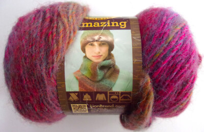 Lion Brand Amazing, Wool Blend Yarn, Medium 4 (Multiple Color Choice)