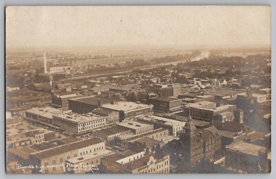 Southeast Bird's Eye Aerial View of Waco Texas TX 1917 RPPC Real Photo F Mann