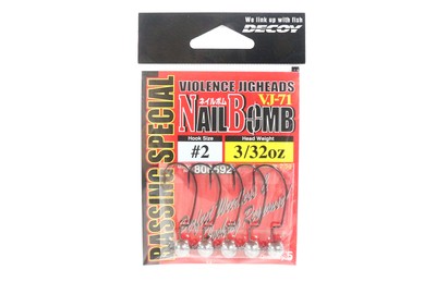 Decoy VJ-71 Jig Head Nail Bomb Hook Size 2 , 3/32 oz (6692)