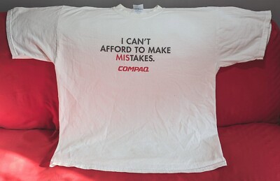 Vintage Technology Shirt Mens XL White 90s Software Compaq Abstract Hardware 