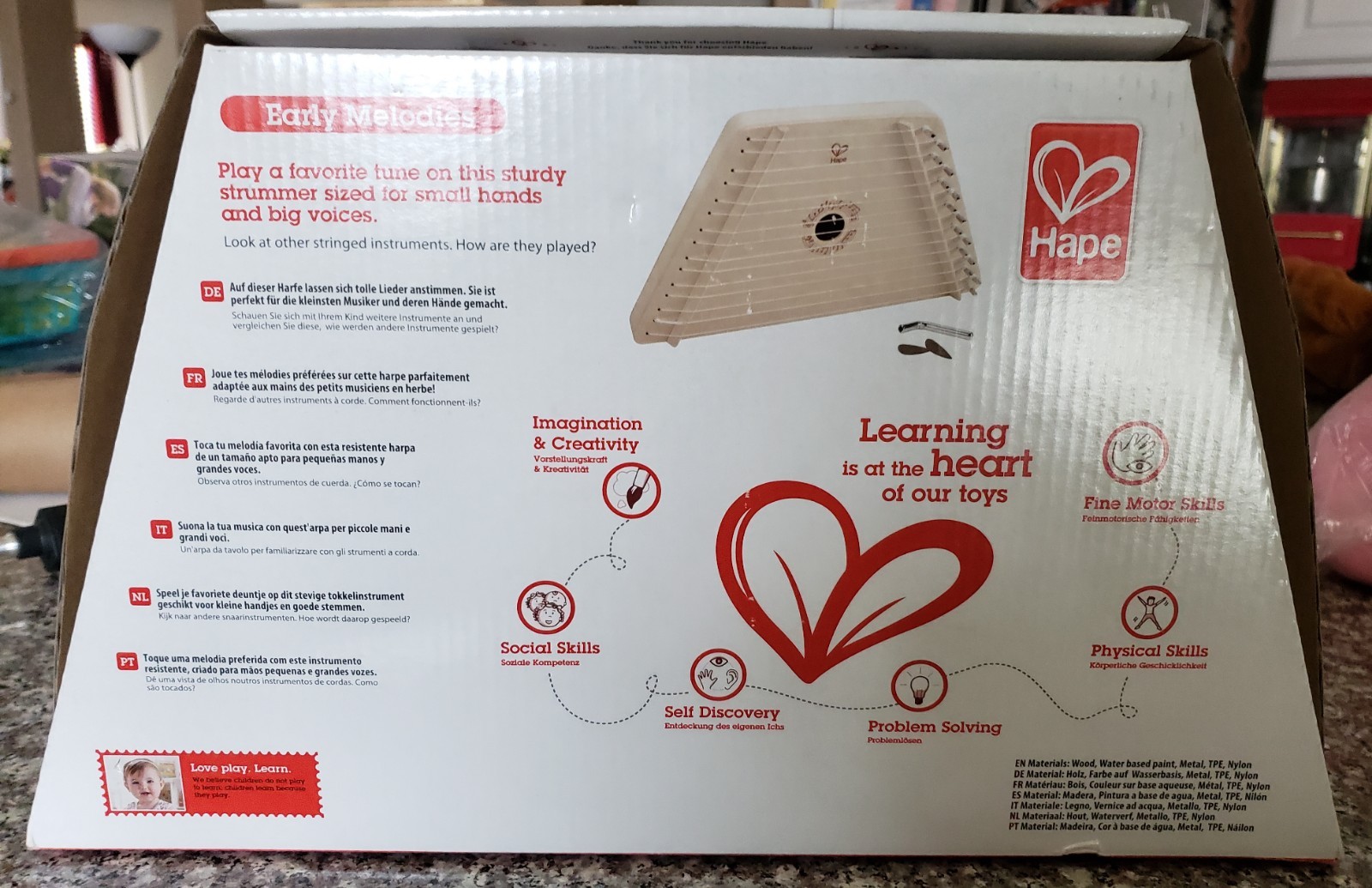 Hape Happy Harp Kid's Wooden Musical Instrument