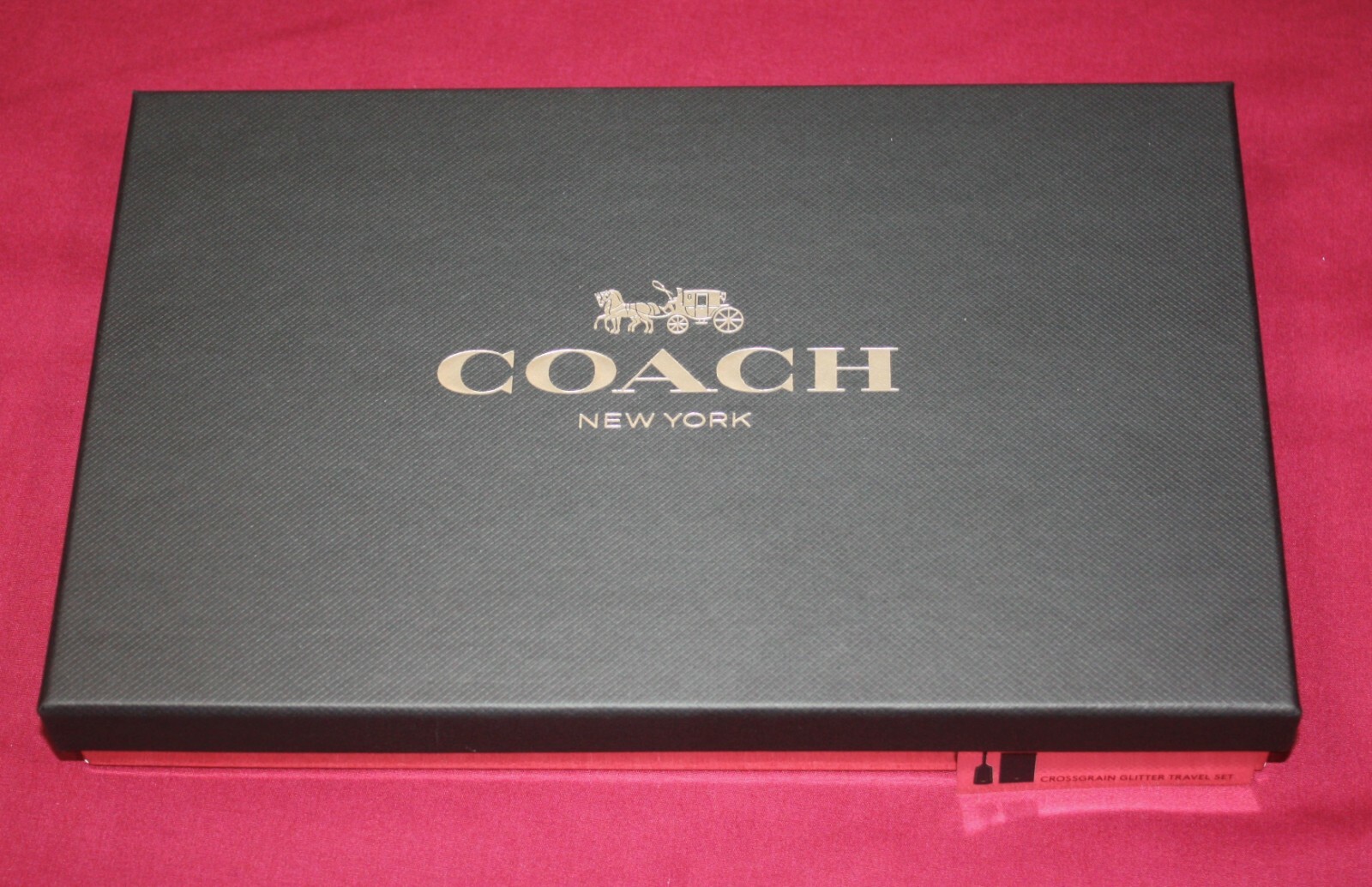 Coach Passport Holder & Luggage Tag Boxed Crossgrain Glitter Travel Set F38651