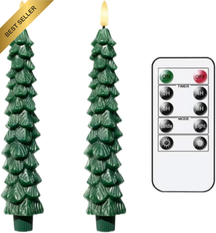 2 Pcs Flameless Candles Flickering LED Remote Control Timer