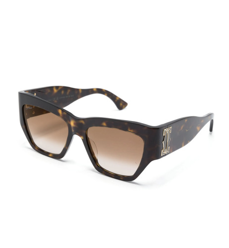 Pre-owned Cartier Ct0435s-002 Havana Sunglasses In Brown