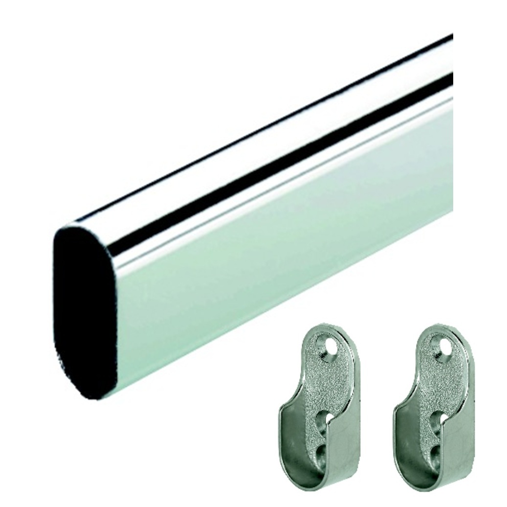 10x Häfele Schrankrohrlager für Kleiderstange OVAL Kleiderstangen-Halter Metall