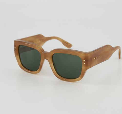 Pre-owned Gucci Gg1261s-004 Havana Havana Green Sunglasses