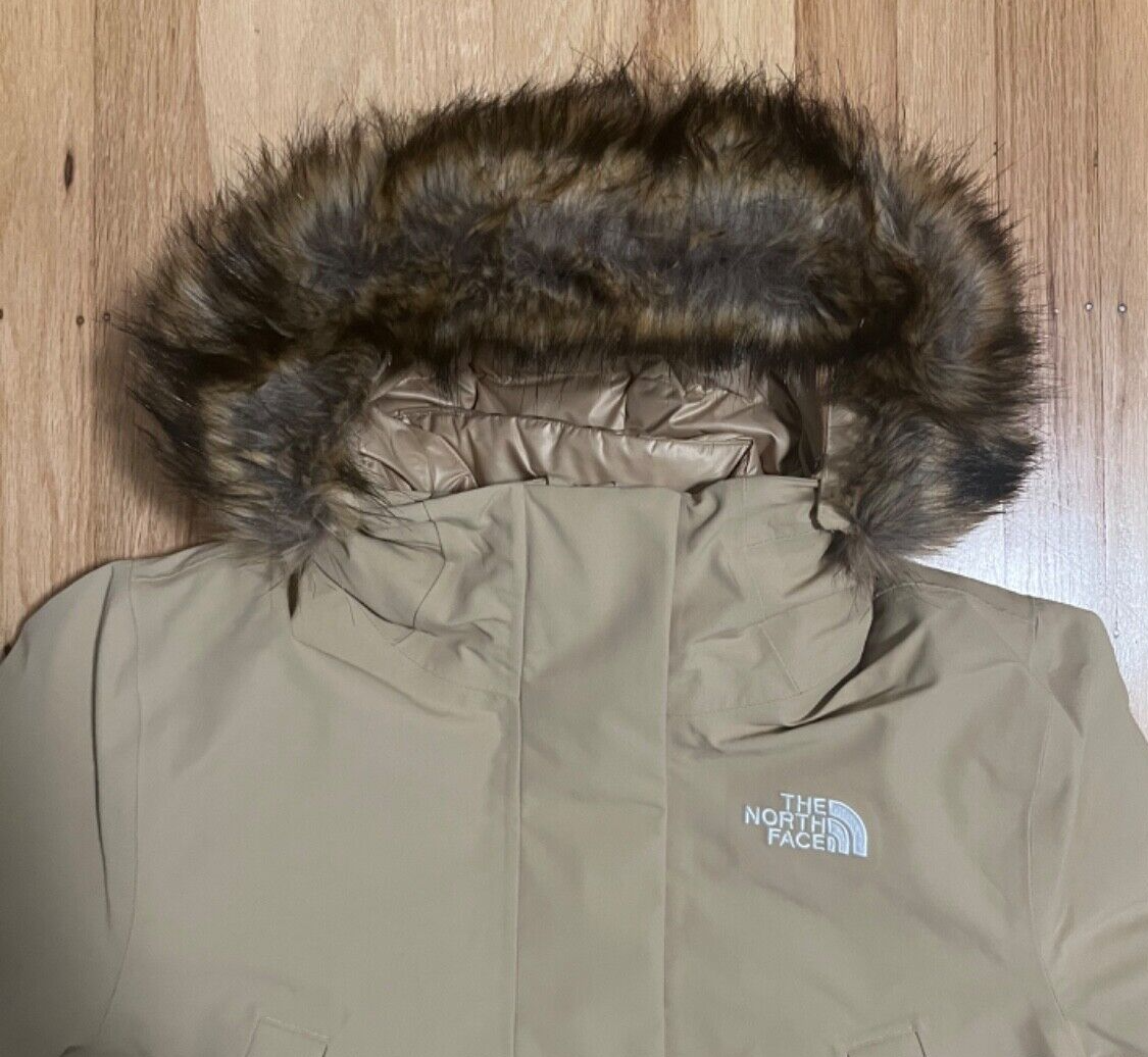 Pre-owned The North Face Arctic Parka Premium Coat Almond Butter $500 Women Sz Medium In Beige
