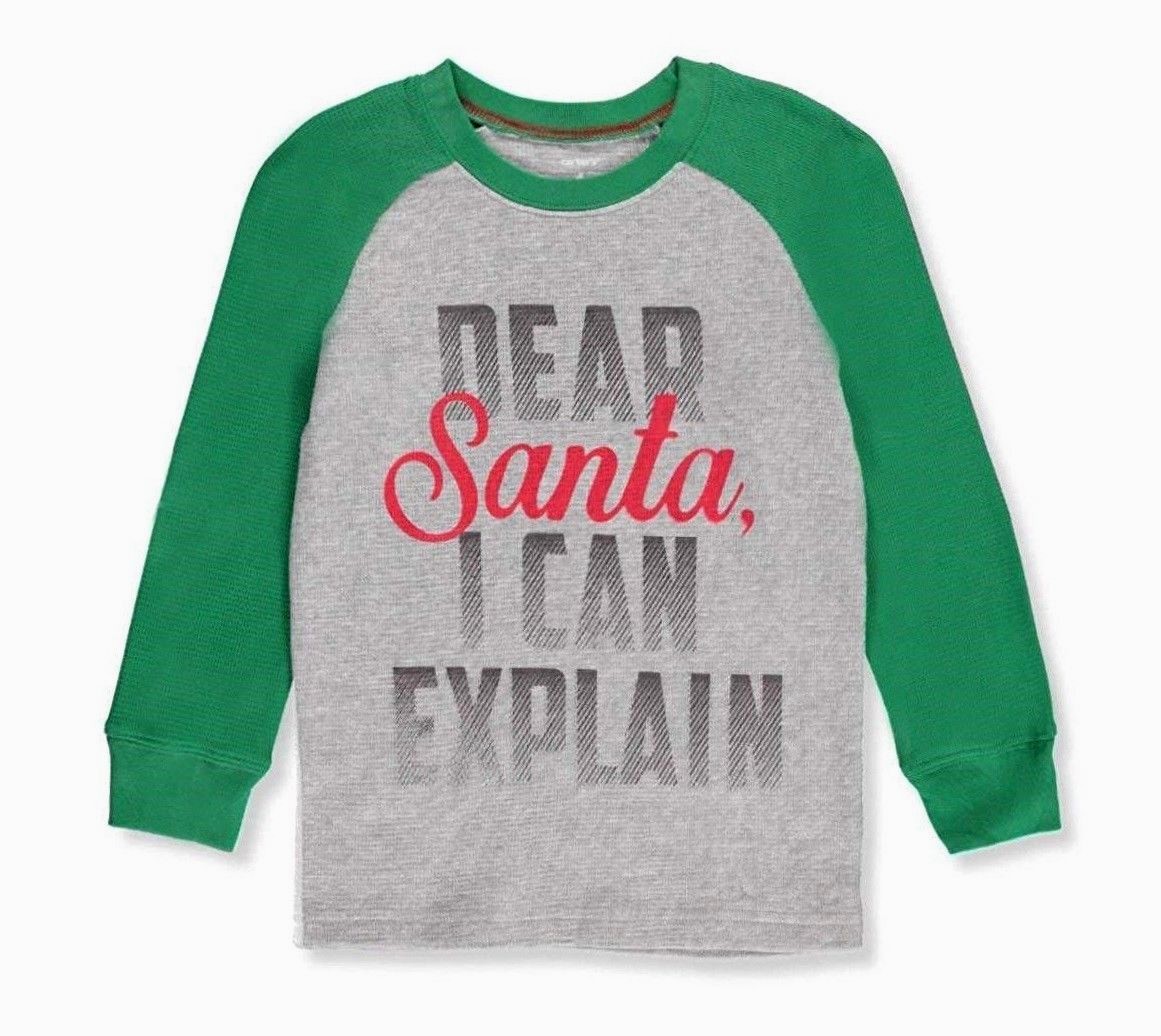 

ФУТБОЛКА CARTERS BABY BOY DEAR SANTA I CAN EXPLAIN L/S ТЕРМАЛЬНАЯ ФУТБОЛКА 3М РОЖДЕСТВЕНСКАЯ, Gray/green multi
