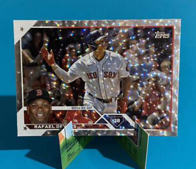 RAFAEL DEVERS 2023 Topps Series 1 Red Sox SP Super Box Silver Pattern Foilboard