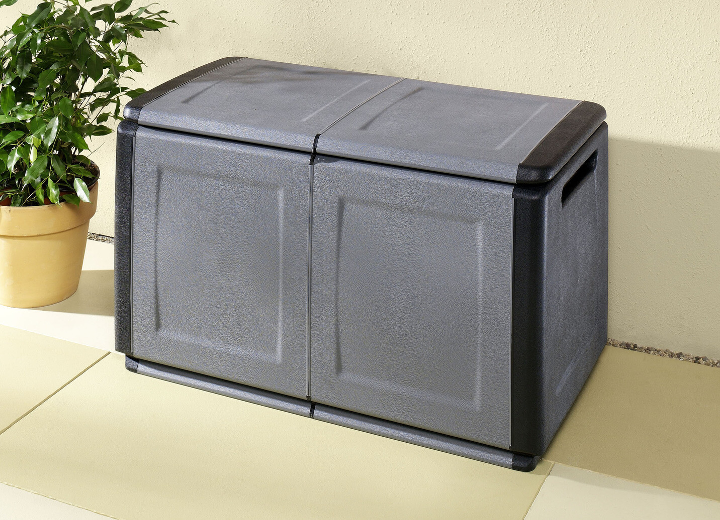 Gartenboxen 2 Tre aus Polypropylen grau und beige B96xH57xT53 cm NEU