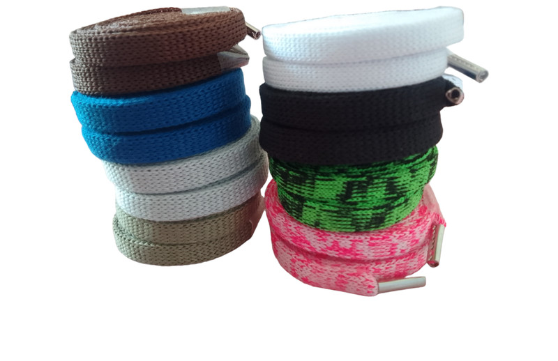 Lacci Scarpe Piatti 8mm Con Punta In Metallo  Cm70-80-90-100-110-120