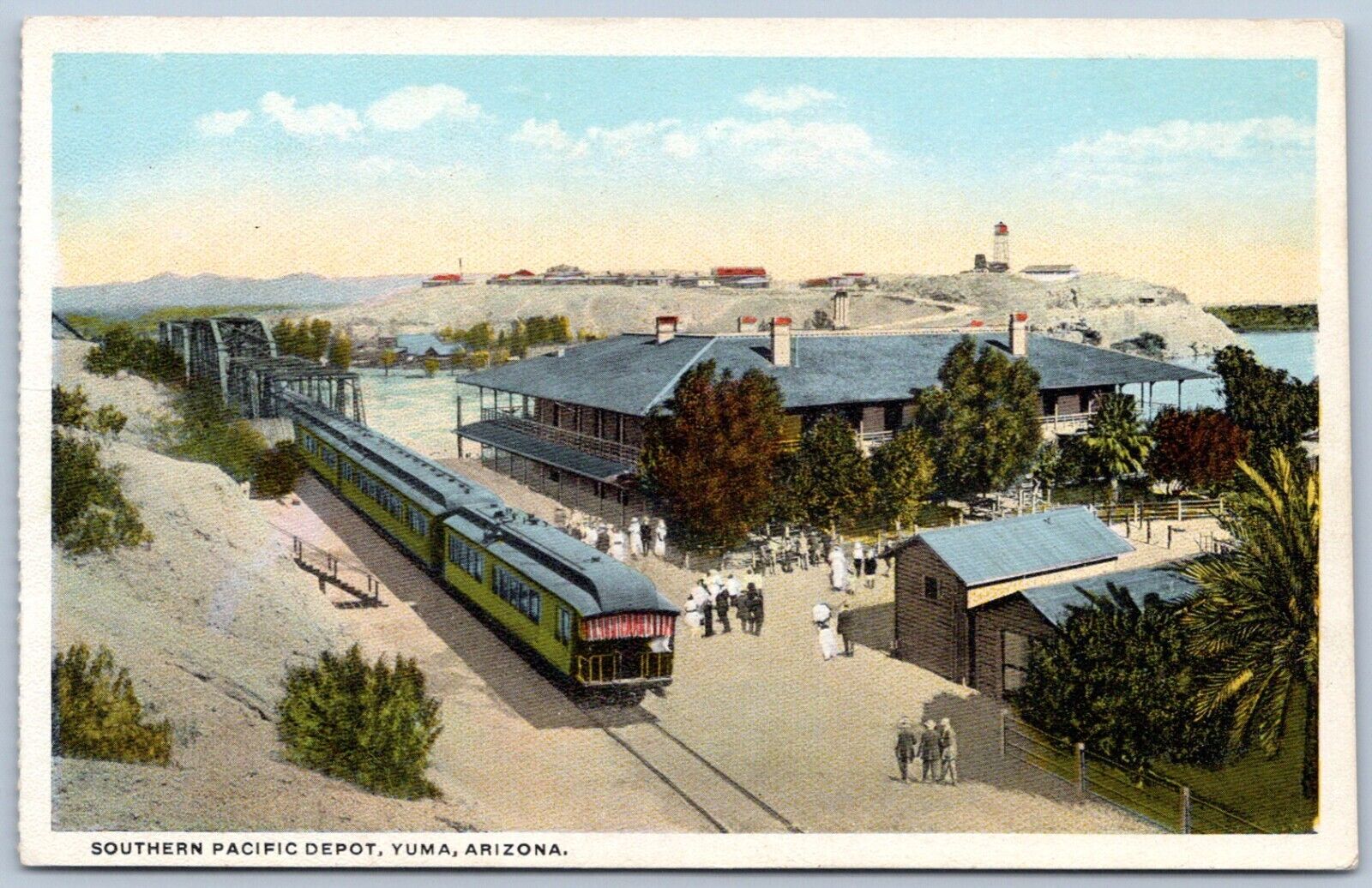 Postcard Yuma AZ Southern Pacific Depot Passenger Train Postcard Yuma AZ Southern Pacific Depot Passenger Train