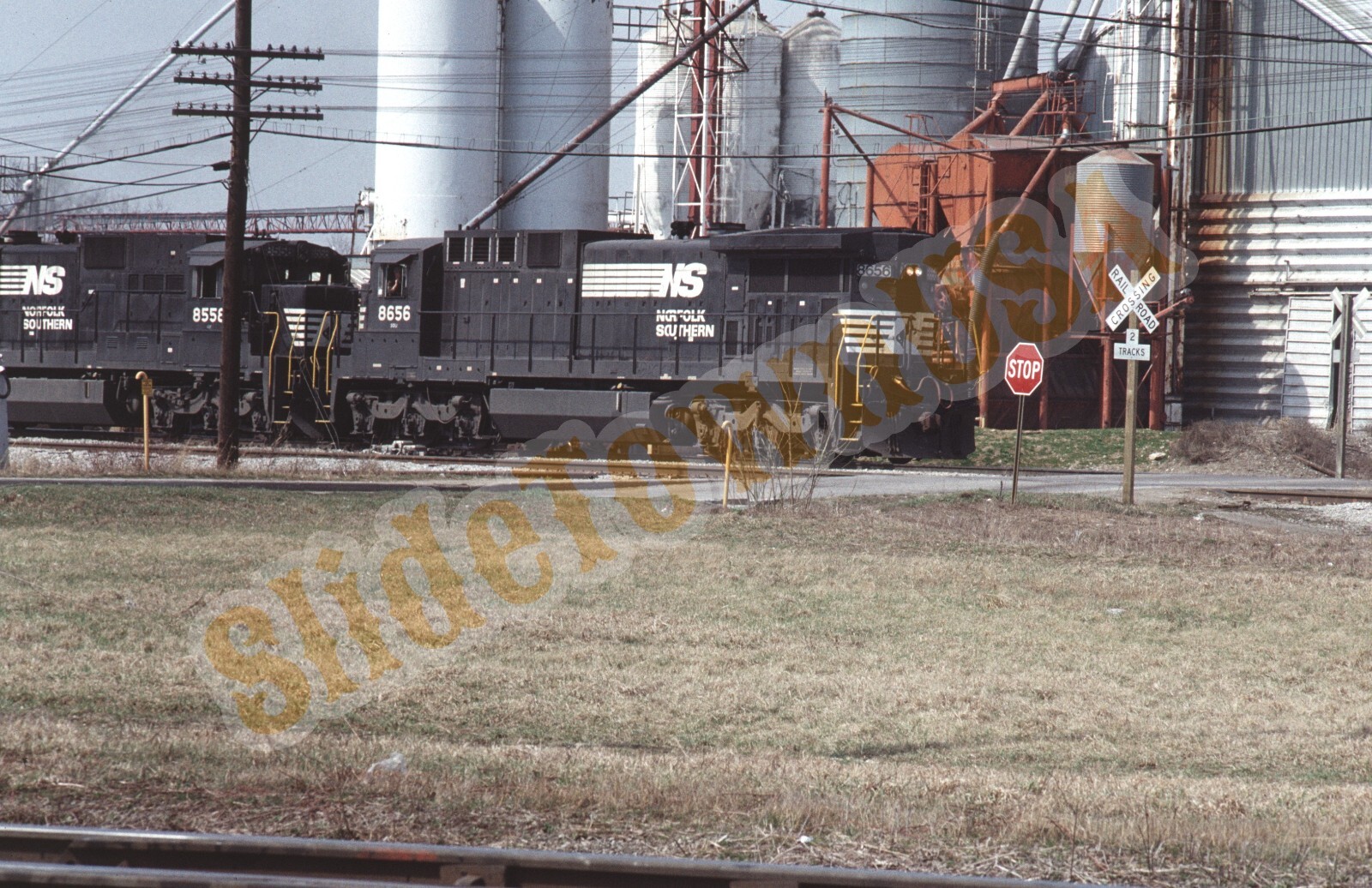 11/25.59○Norfolk and Western Passenger Vtg 1987 Train Slide 8656 NS Norfolk & Southern Engine