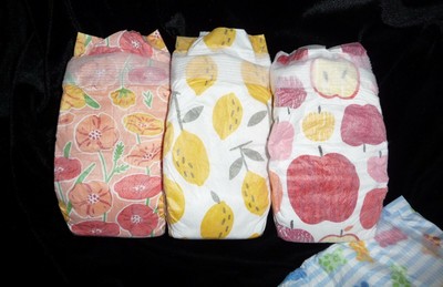 6- Honest Co. size1 assorted girl diapers for Reborn baby, doll,or baby shower*