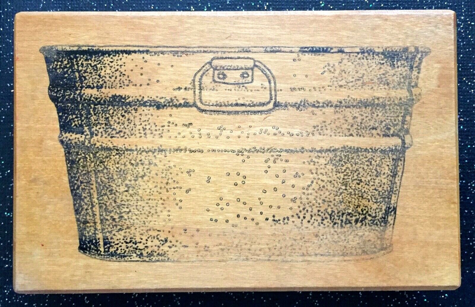 Vintage Rubber Stamp “Large Metal Wash Basin” Stampa Barbara 2 3/4 x 4