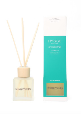 AromaWorks Hygge Refresh Reed Diffuser, Lime & Frankincense, 100ml Scented Oil